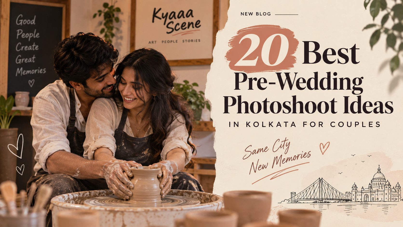 Pre-Wedding Shoot in Kolkata with Hand Pottery & Wheel Pottery
